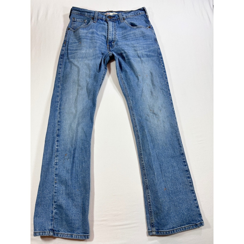 Signature by Levi Strauss Mens Straight Leg Jeans Blue Medium Wash 30x30 Stained